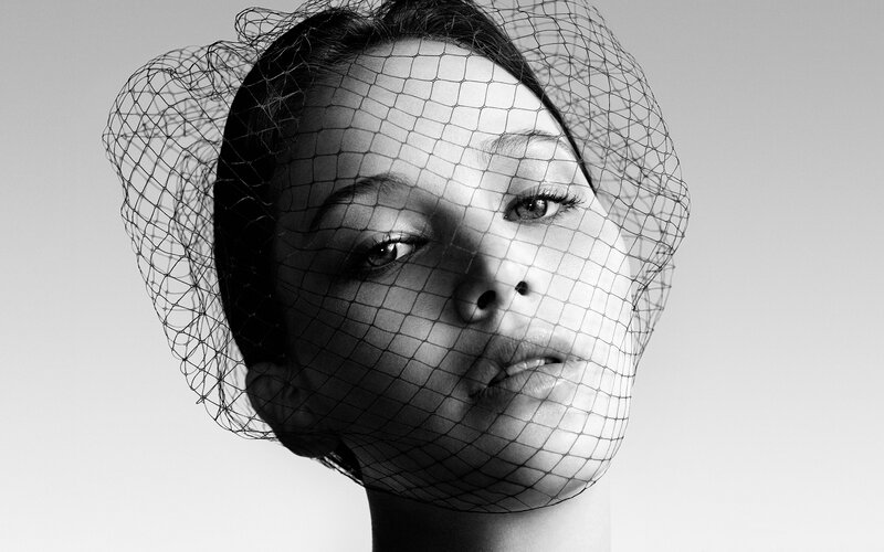 Woman with Veil — Black, Dramatic, Photograph, Face