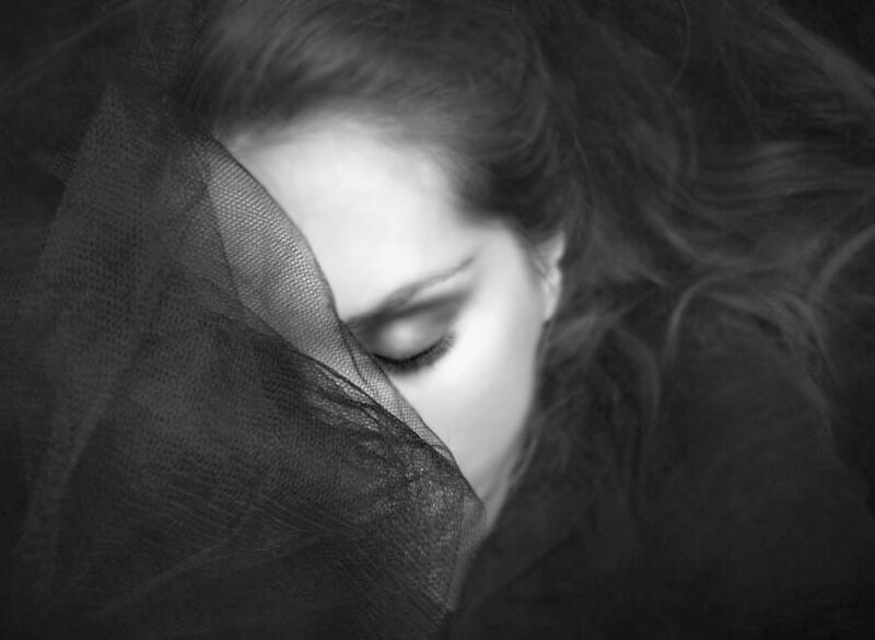 Woman with Veil — Black