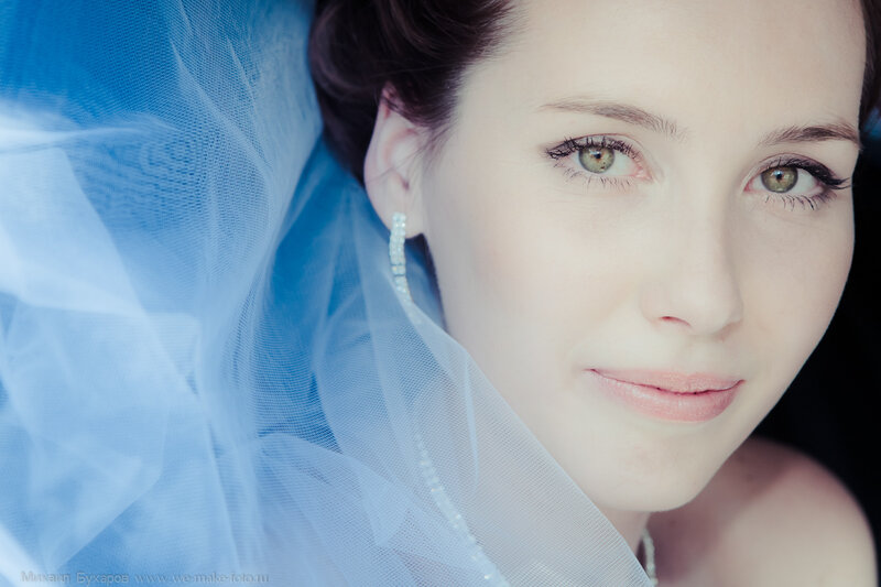 Woman with Veil — Blue