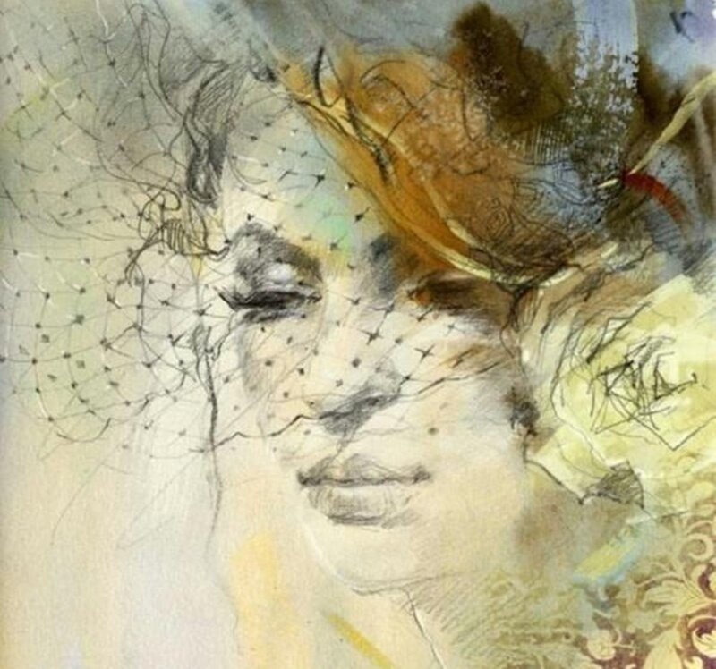 Woman with Veil — Brown, Dreamy