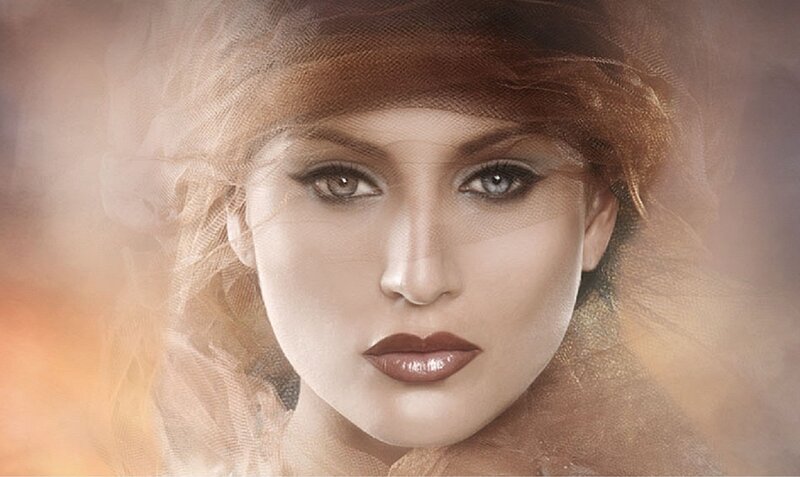 Woman with Veil — Brown