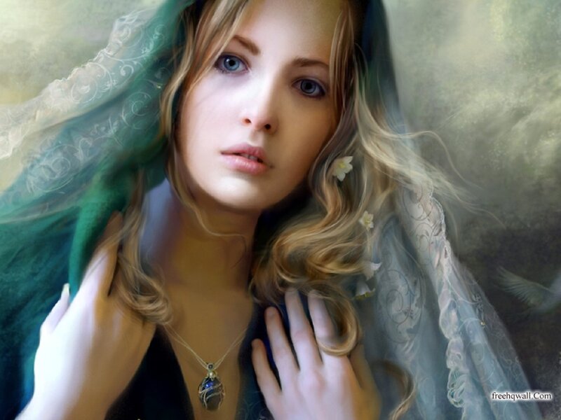 Woman with Veil — Green