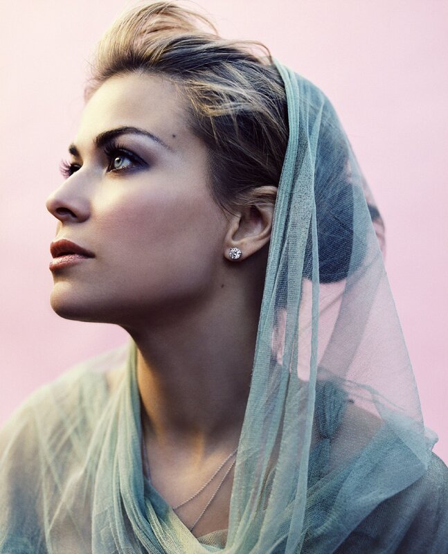 woman with veil in profile