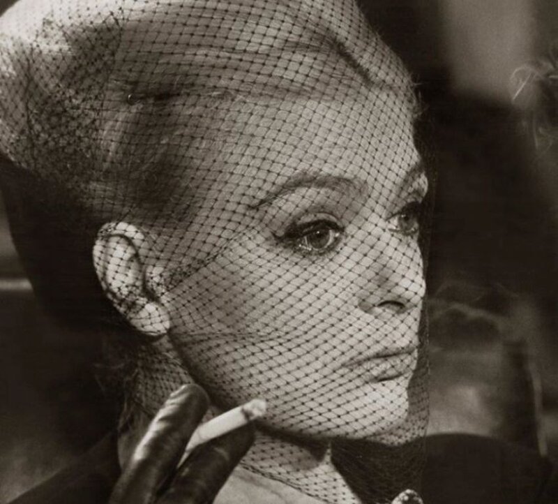Woman with Veil Smoking
