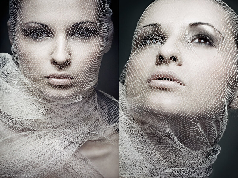 Woman with Veil — White, Dramatic