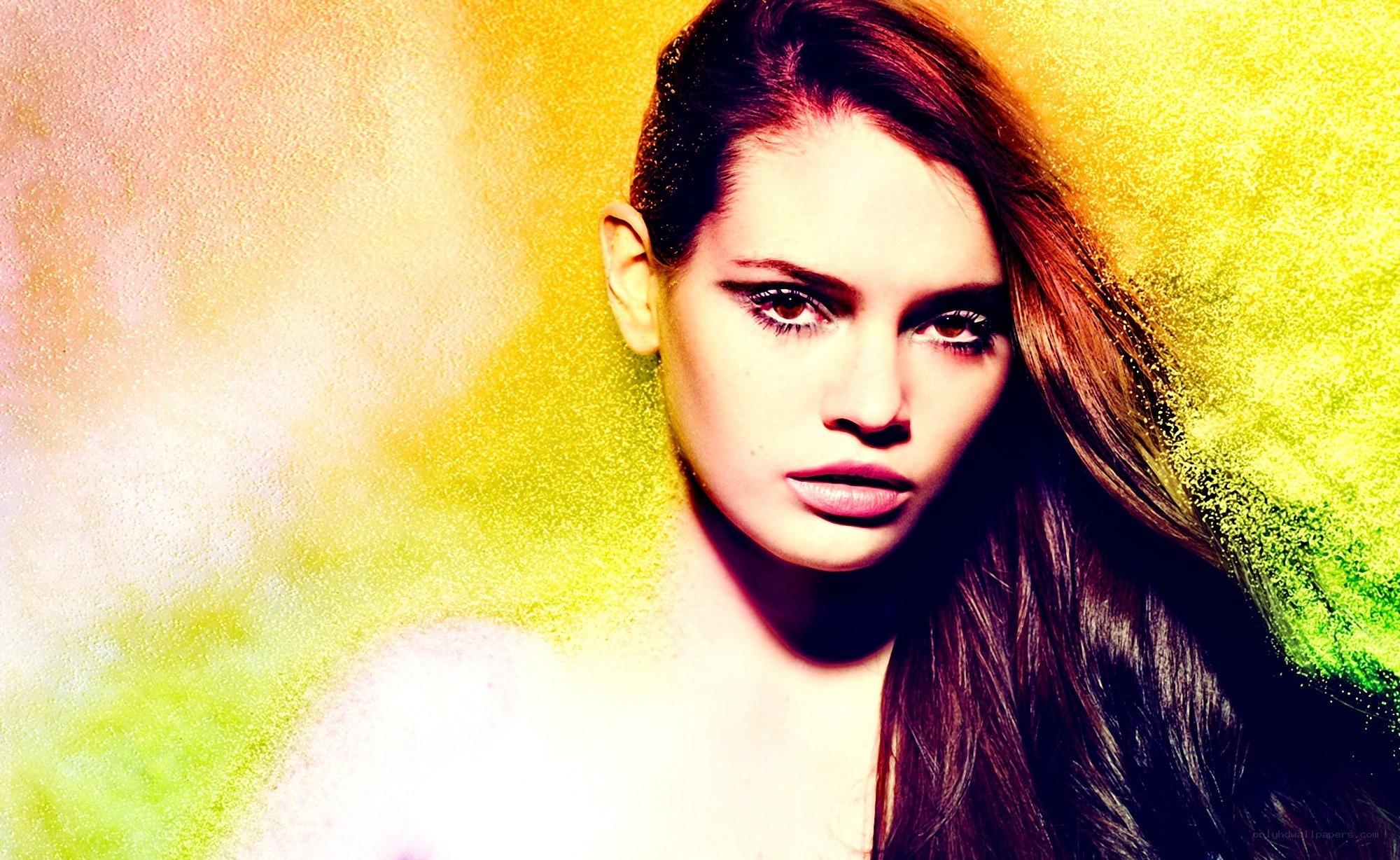 woman with vibrant background
