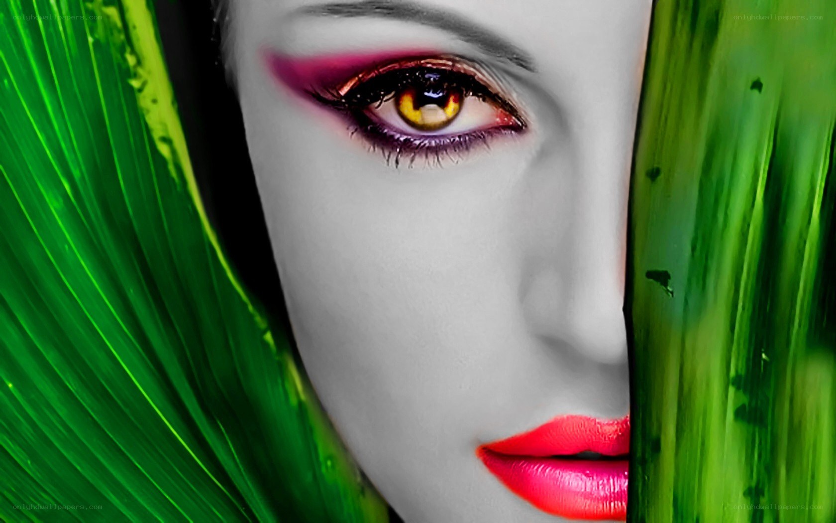 woman with vibrant makeup