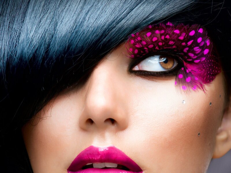 woman with vibrant makeup