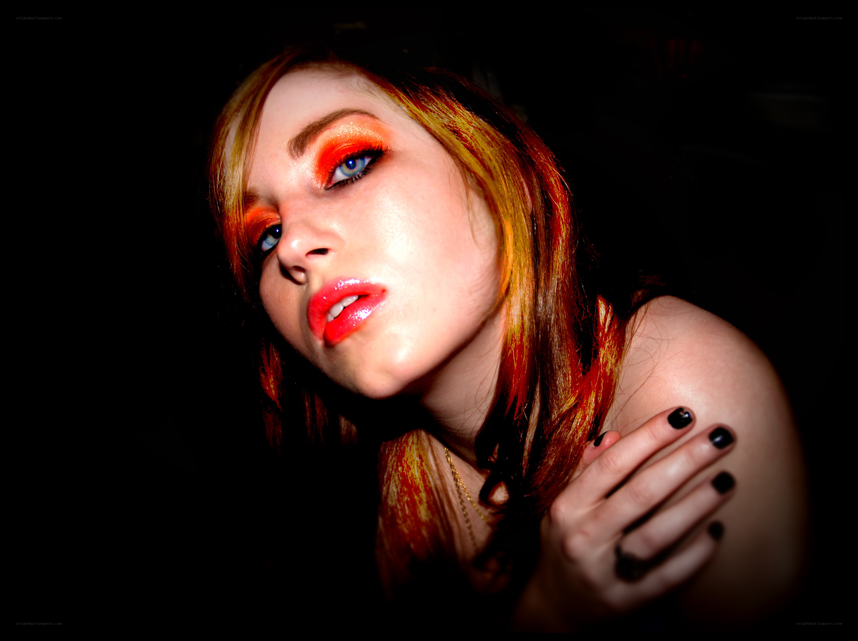 woman with vibrant makeup