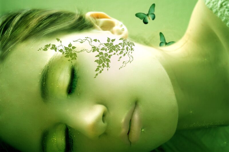 Woman with Vines on Face