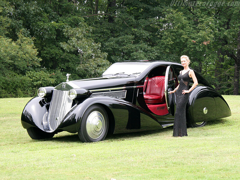 Woman with Vintage Car — Black, Serene, Afternoon