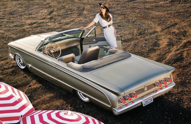 Woman with Vintage Car — Gray