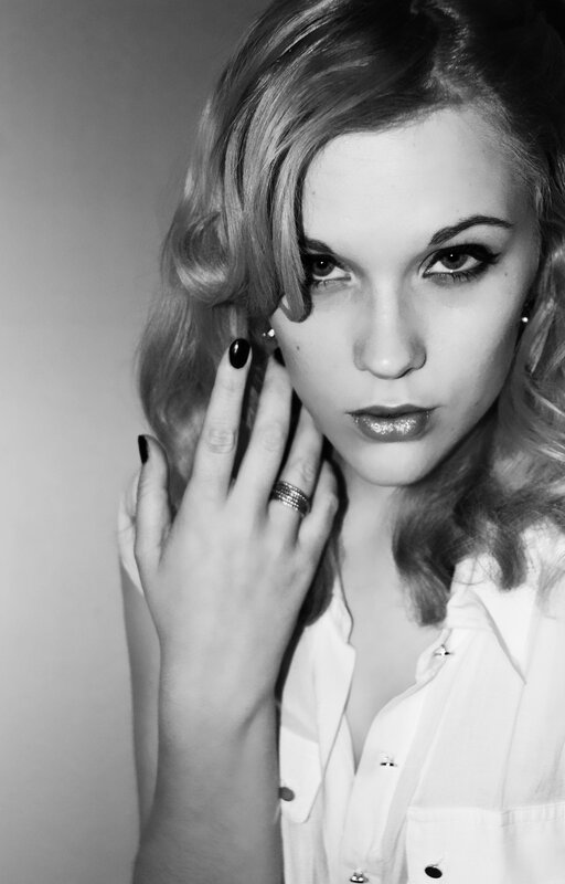 woman with vintage makeup