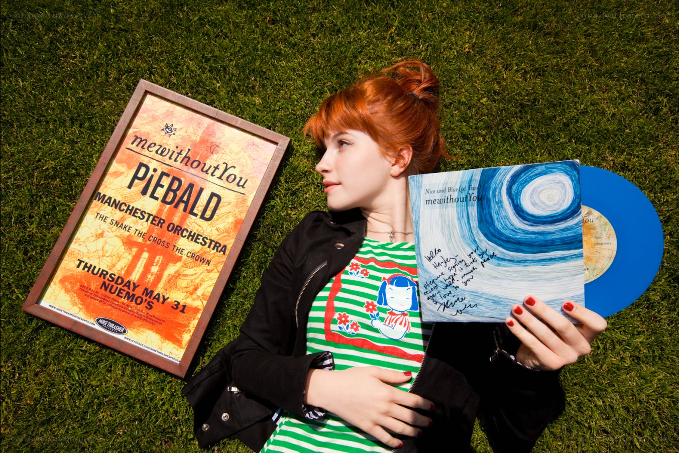 woman with vinyl record