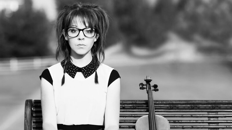 Woman with Violin — Black, Serious