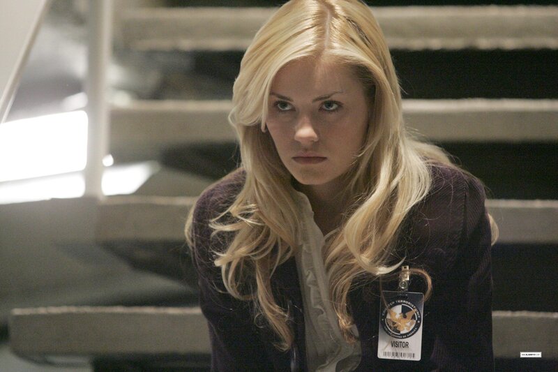 Woman with visitor badge