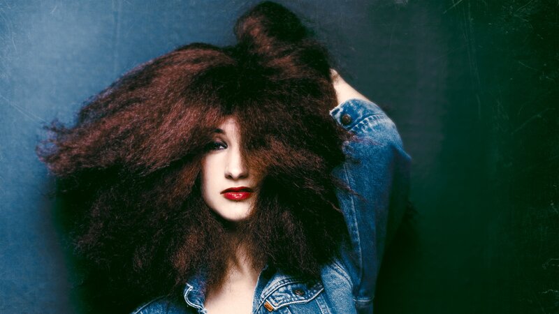 woman with voluminous hair
