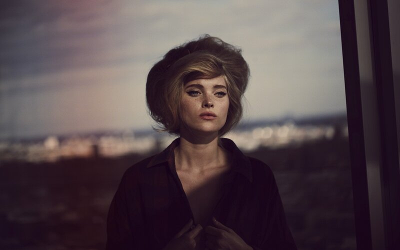 woman with voluminous hair