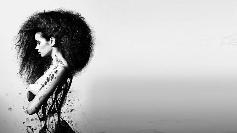 woman with voluminous hair