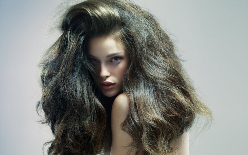 woman with voluminous hair