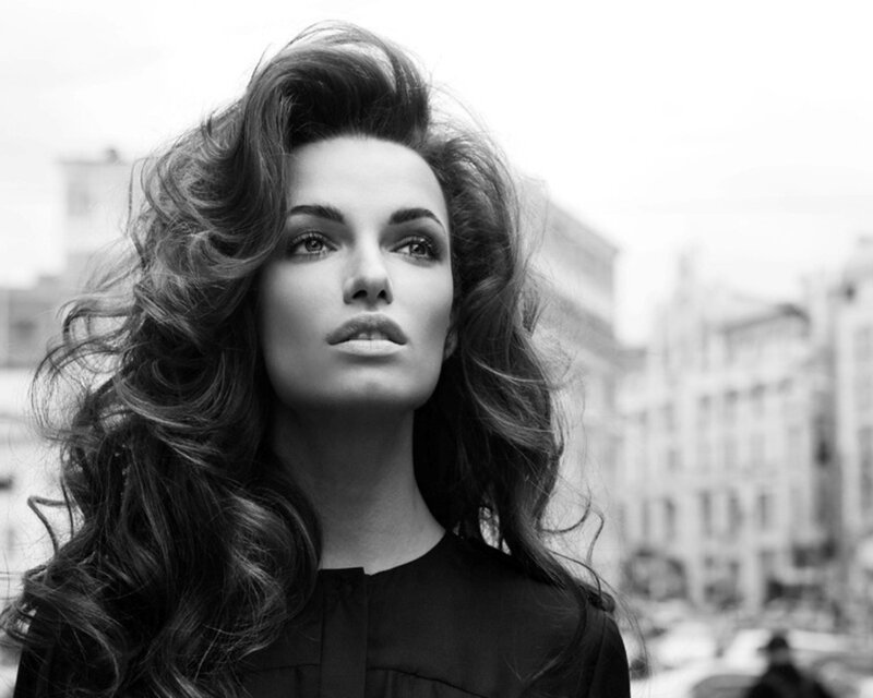 woman with voluminous hair
