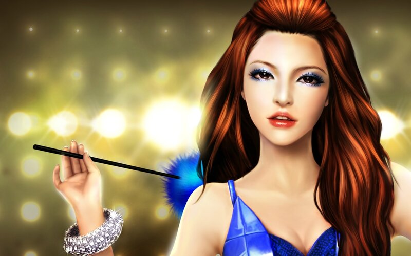 Woman with Wand — Blue