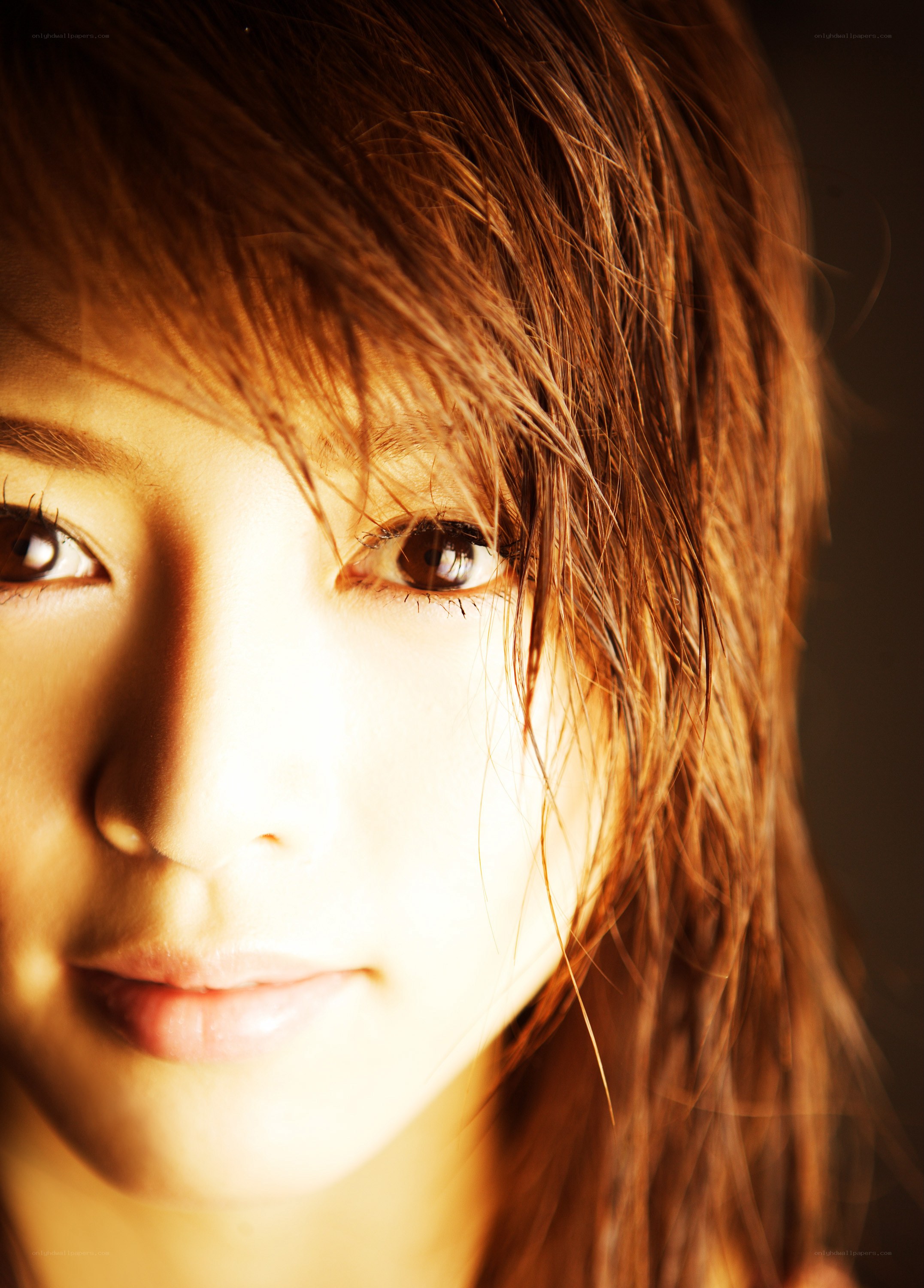 woman with warm lighting