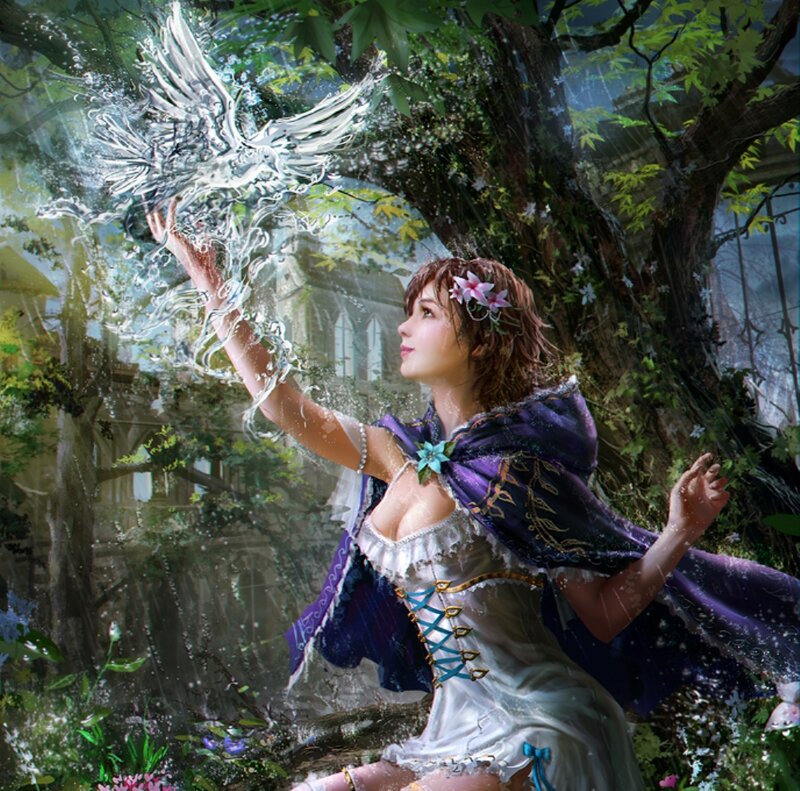 Woman with Water Bird