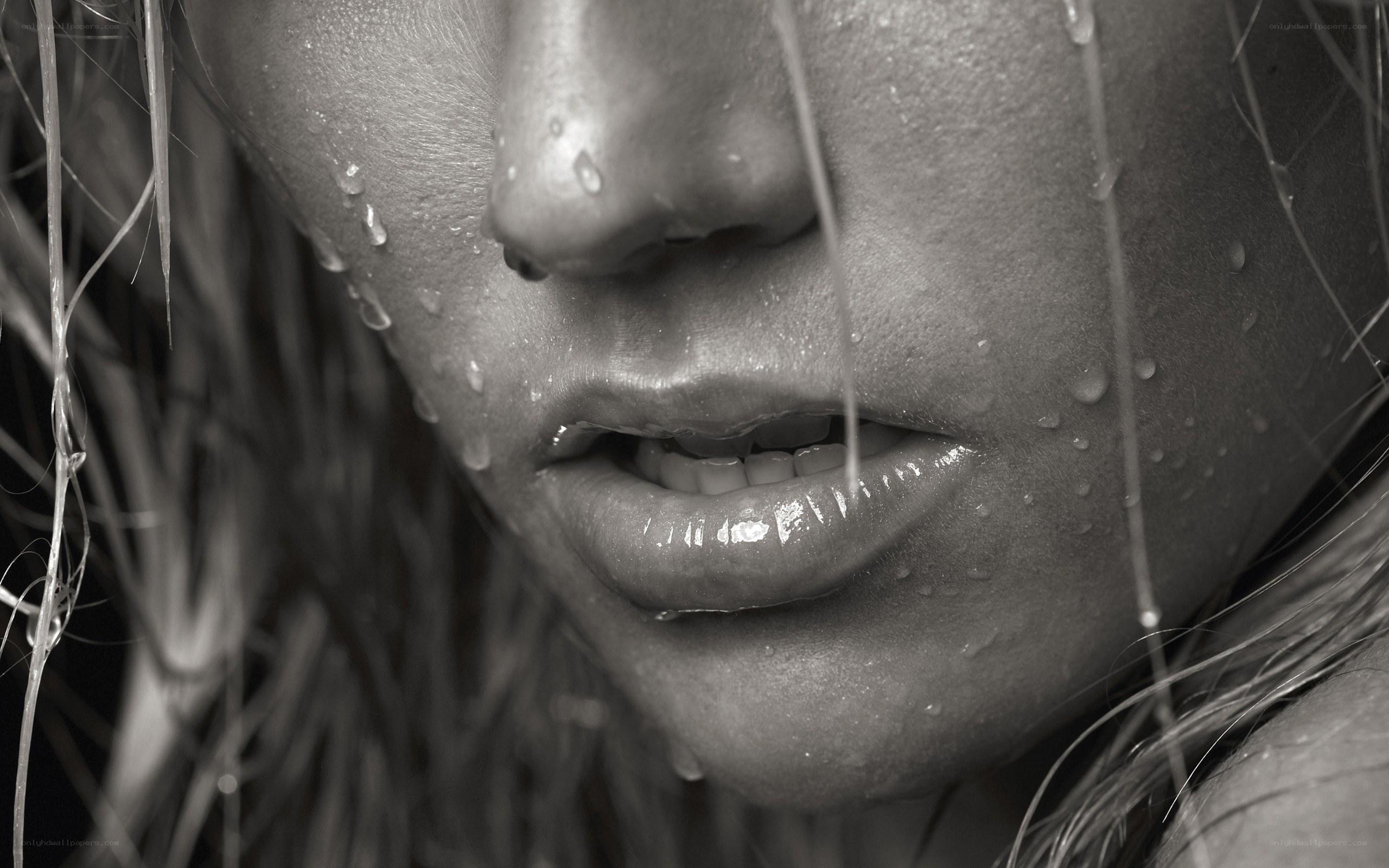 woman with water droplets