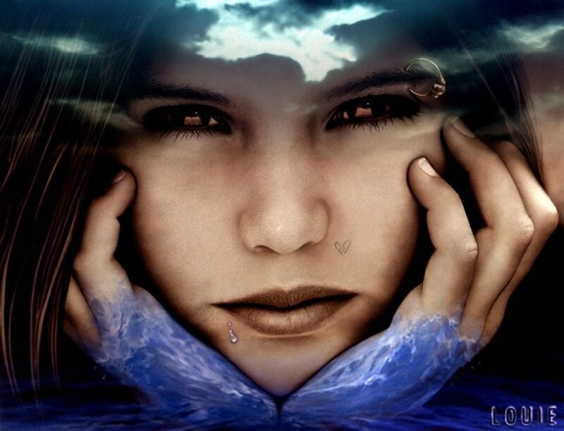 Woman with Water Hands