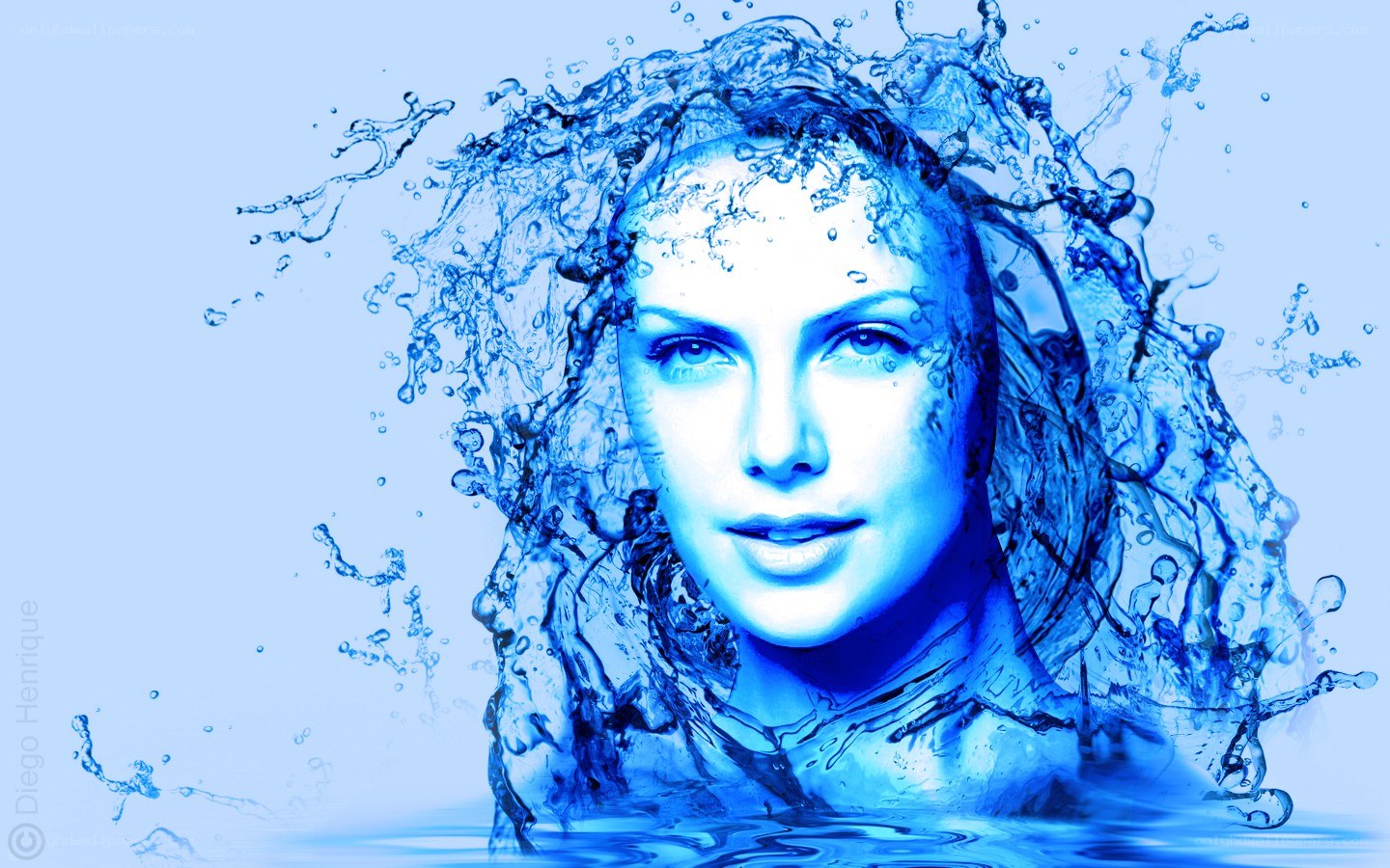 woman with water splash