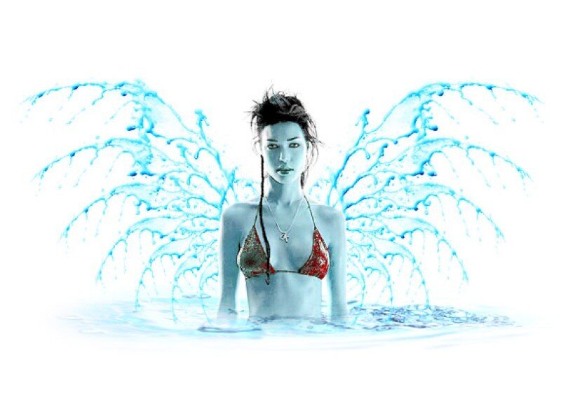 woman with water wings