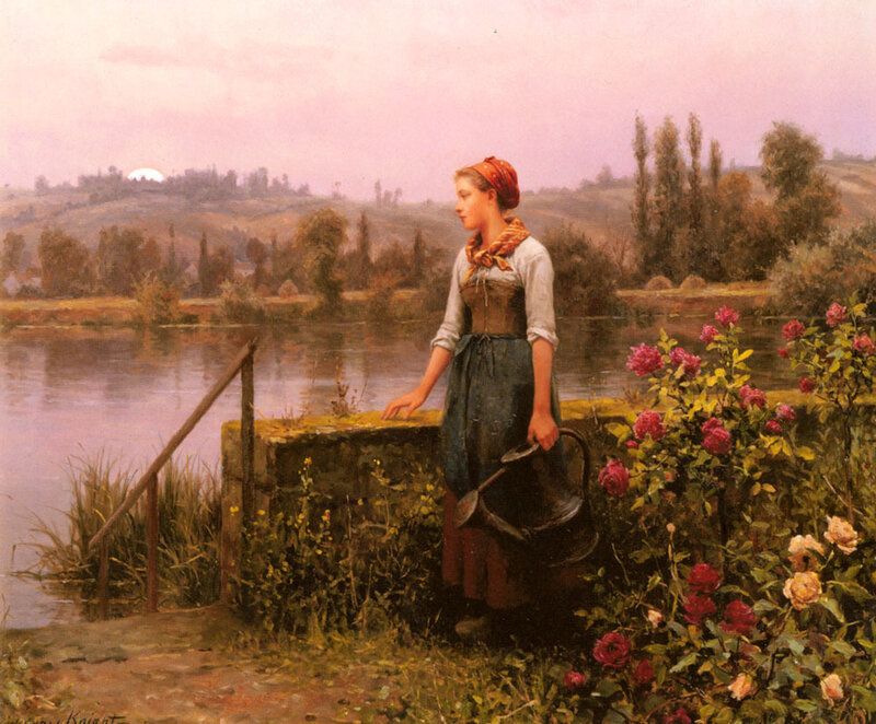 Woman with Watering Can — Pink