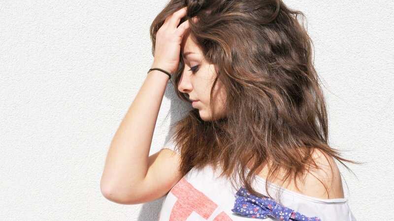woman with wavy hair