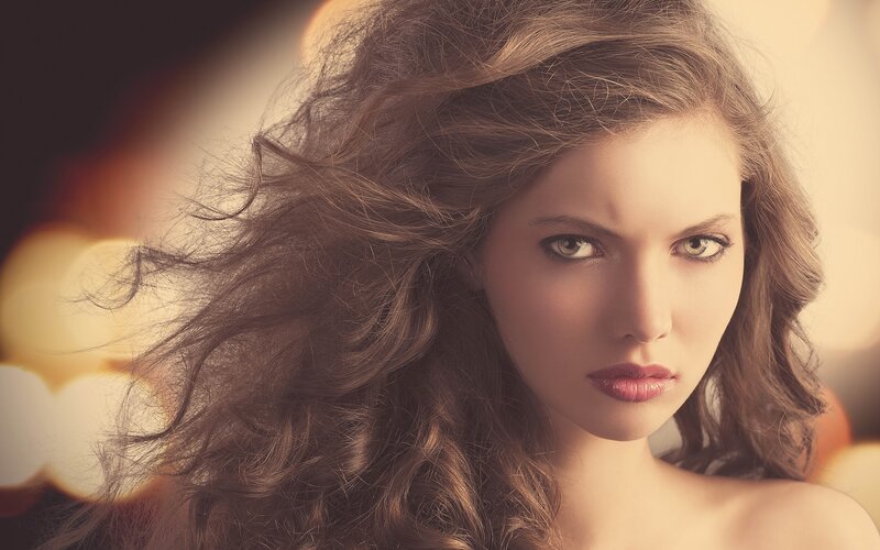 woman with wavy hair