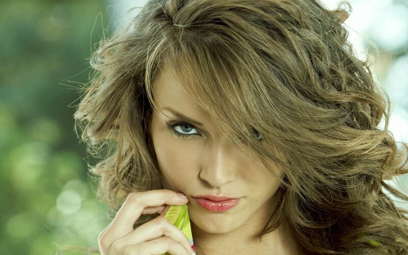 woman with wavy hair