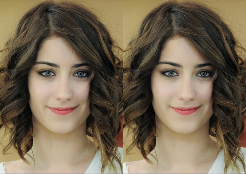 woman with wavy hair
