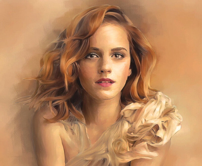 Woman with Wavy Hair — Beige