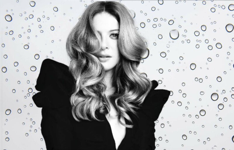 Woman with Wavy Hair — Black, Dramatic, Photograph, Black Top