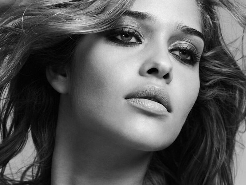 Woman with Wavy Hair — Black, Dramatic, Photograph, Eyes, Makeup