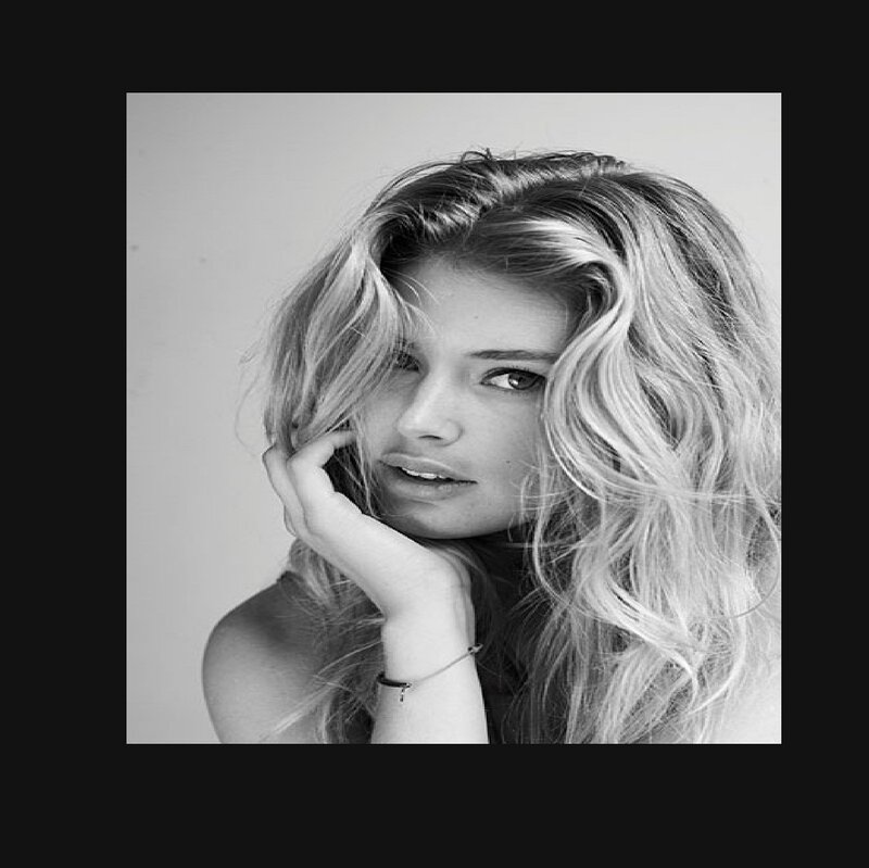 Woman with Wavy Hair — Black, Neutral, Photograph