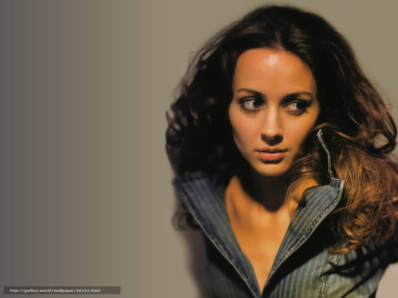 Woman with Wavy Hair — Brown, Dramatic, Photograph, Denim Jacket