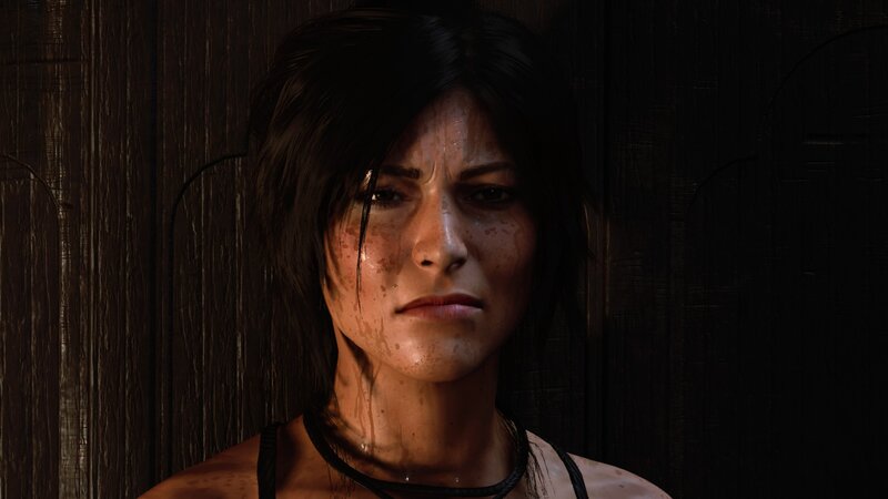 Woman with Wet Face — Brown, Dramatic