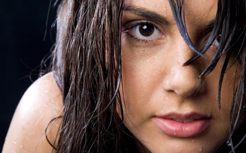 woman with wet hair