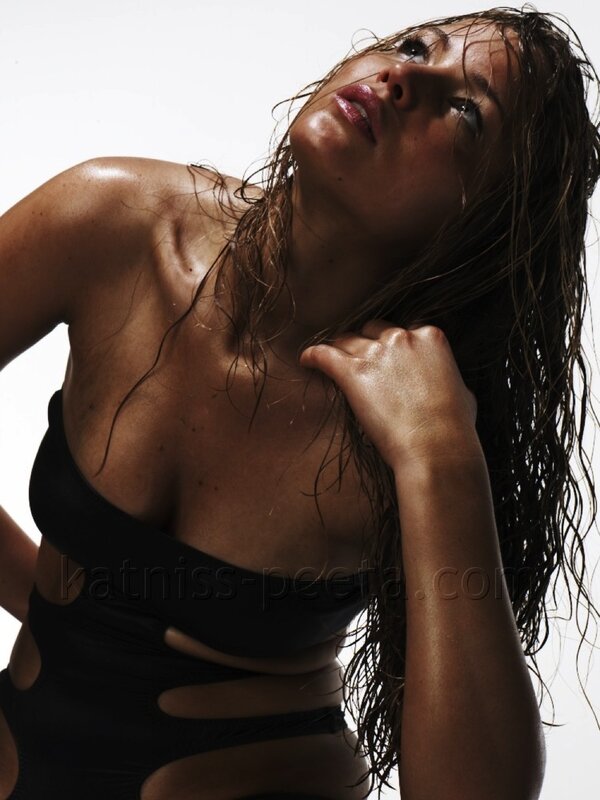 Woman with Wet Hair — Black, Dramatic, Photograph, Wet Hair, Black Top, White Background, Brown