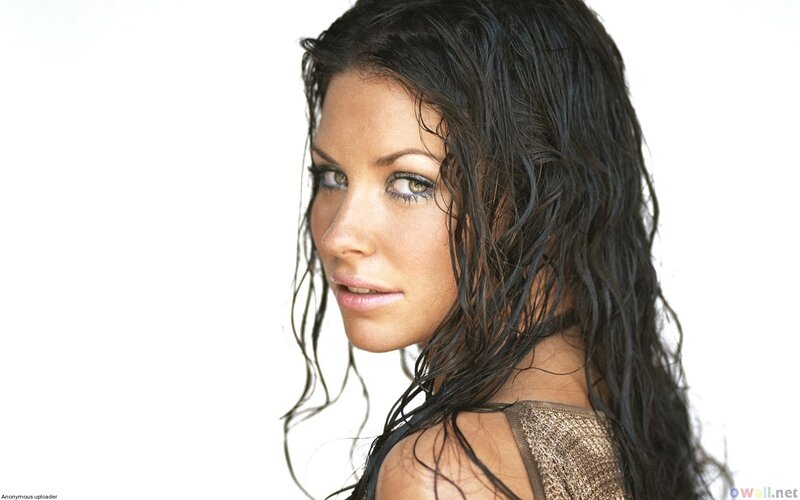 Woman with Wet Hair — Black, Neutral, Photograph, Wet Hair, Blue Eyes