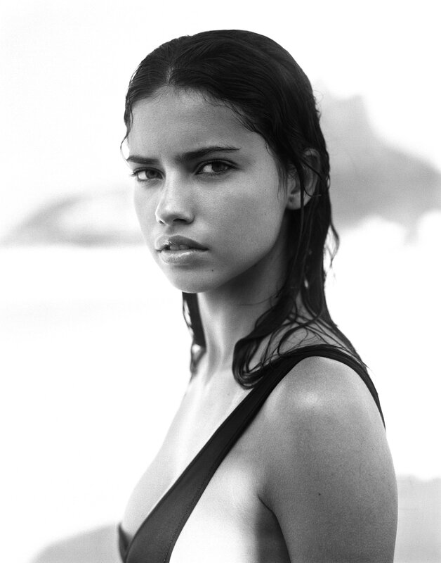 Woman with Wet Hair — Black, Serious, Photograph