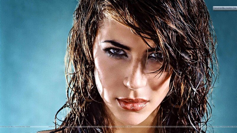Woman with Wet Hair — Blue, Dramatic, Photograph, Eyes, Makeup