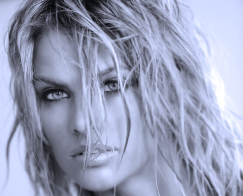 Woman with Wet Hair — Blue, Dramatic, Photograph, Eyes