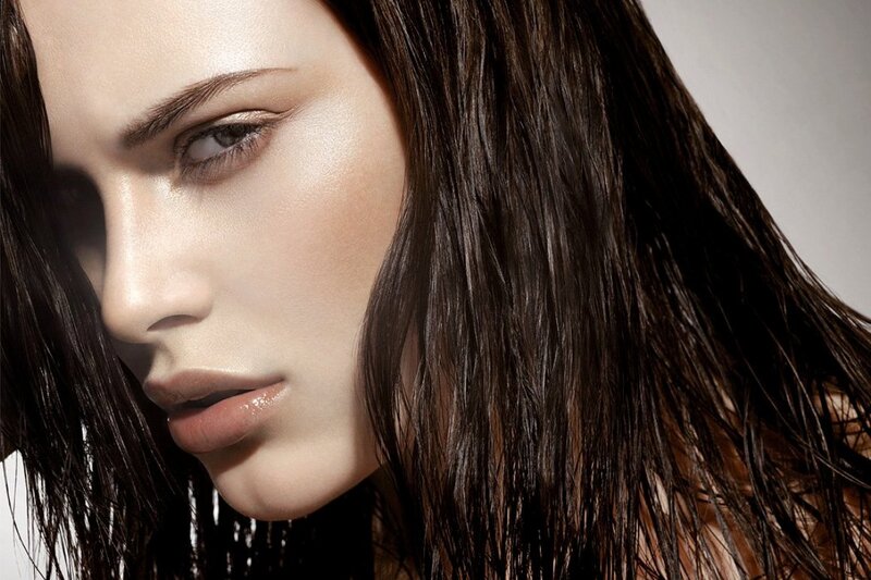 Woman with Wet Hair — Brown, Dramatic, Photograph, Makeup